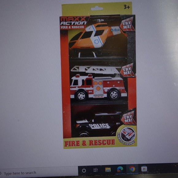 Maxx Action 3-Pack Fire & Rescue Die-Cast Vehicle Set for 3+ Years old New - Picture 2 of 11